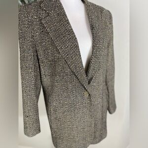 Town & Travel Vintage Coat Size Large Made In USA  Sparkle Tweed Silk Lining